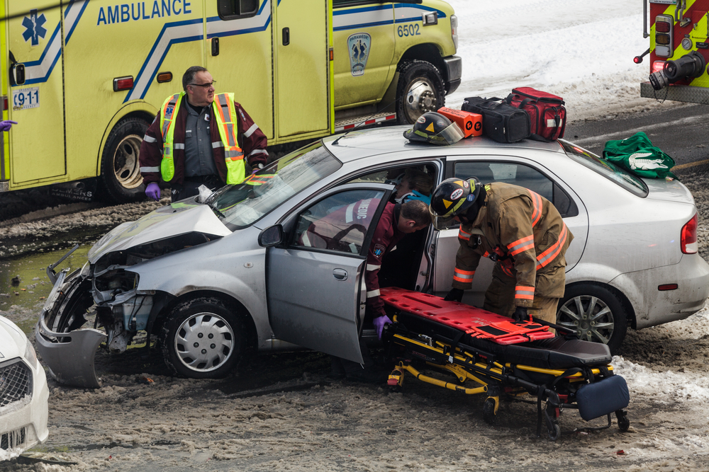 firefighters at the scene of an accident