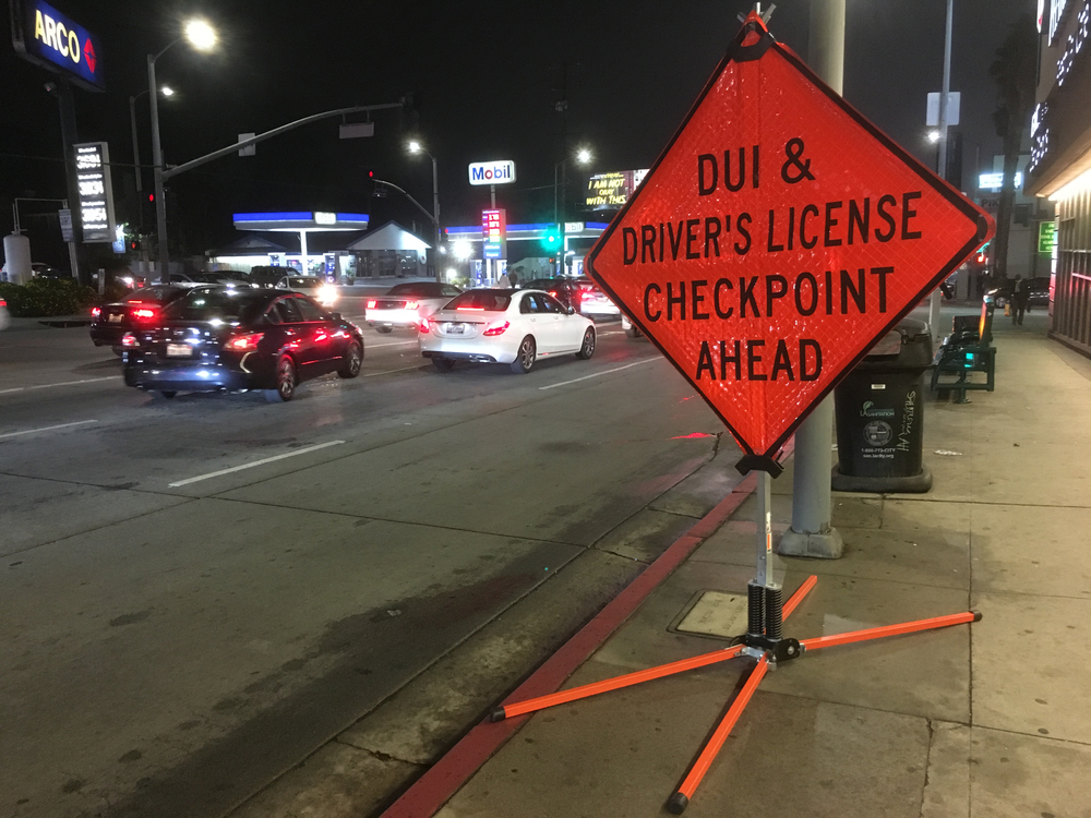 DUI checkpoint sign