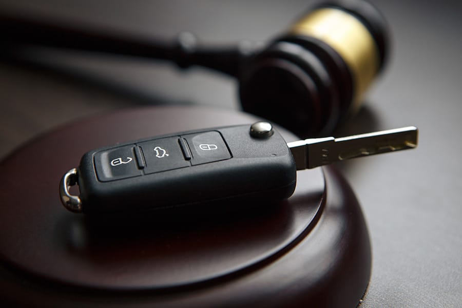 gavel and key for vehicle