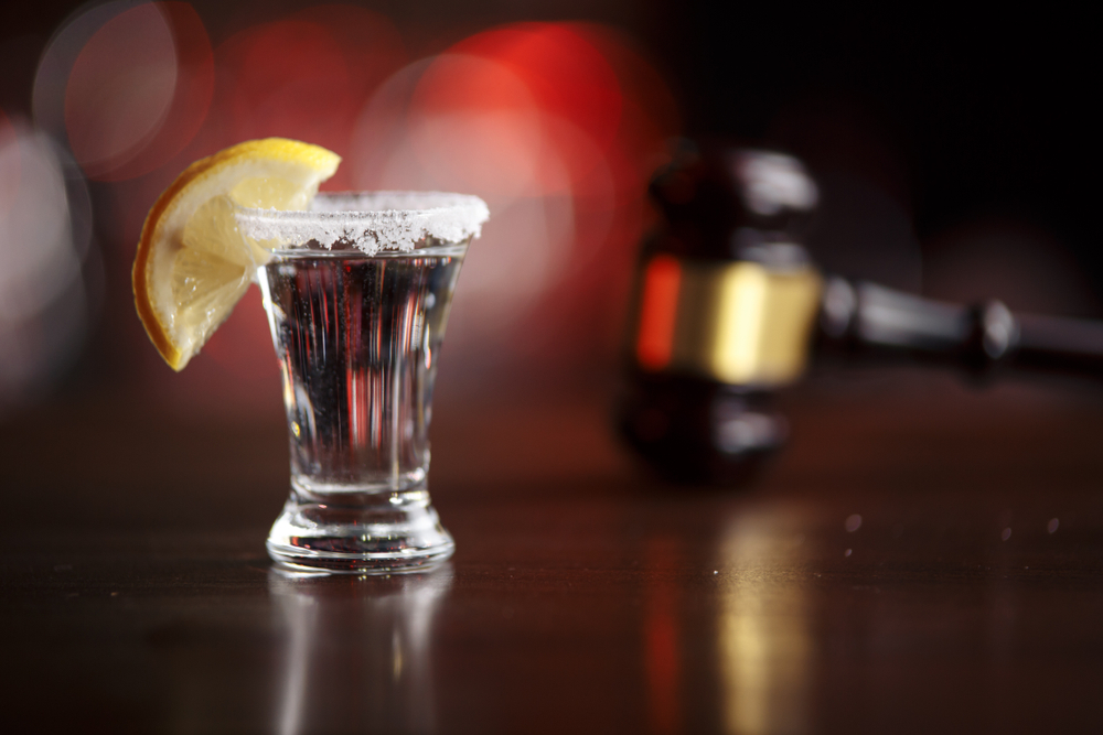 shotglass with a gavel