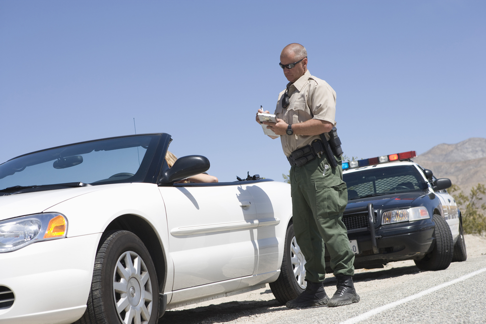 Texas law enforcement citing a man for violating Texas open container law